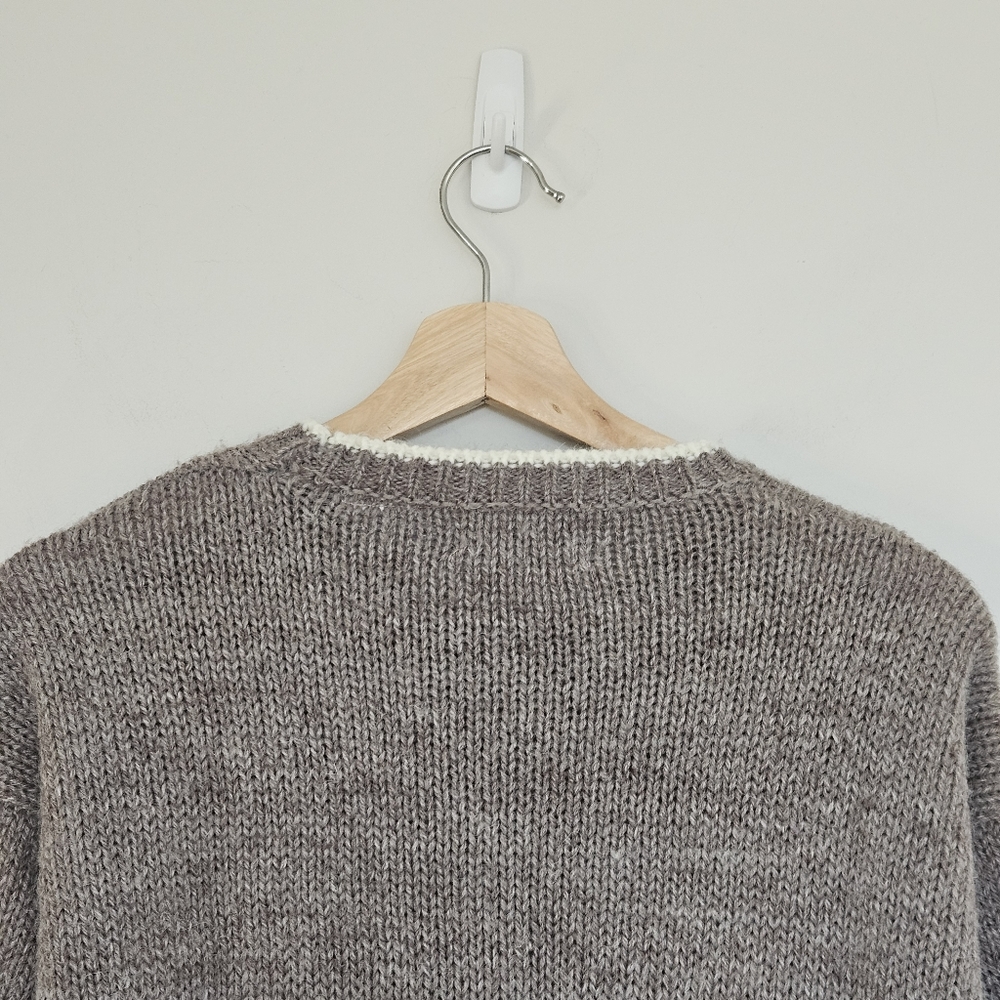 Vintage Wool Blend Snowflake Pullover Sweater Medium Cottagecore Grandmacore - Picture 3 of 8